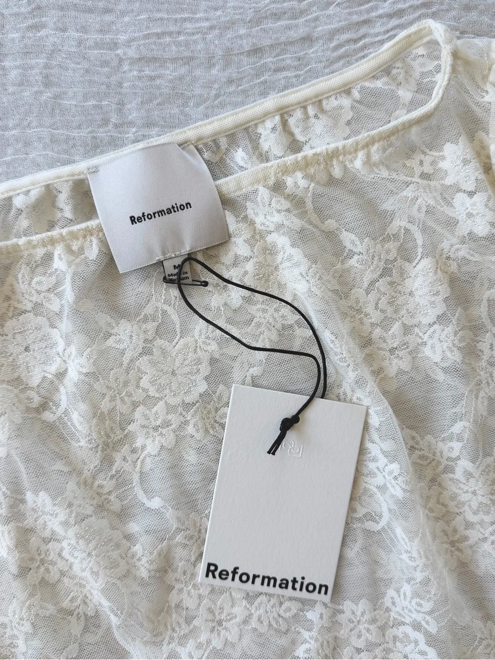 NWT Reformation Adriano Lace Knit Top